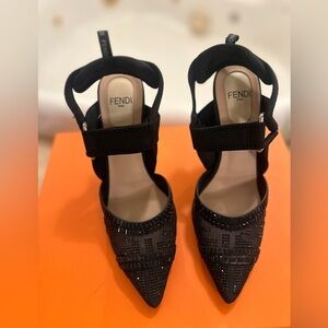 Colibri fendi glitter heels